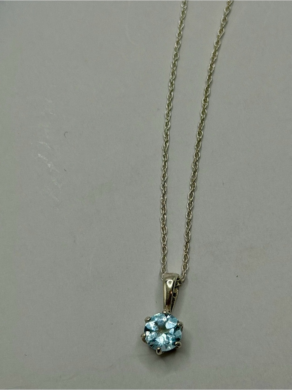 Sterling Silver 925 Aquamarine Necklace